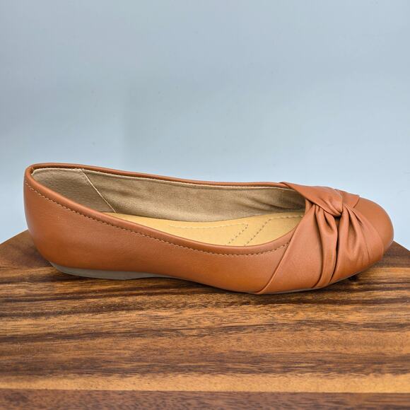 Earth Shoes - Earth Jacci Ballet Flats Women’s 8.5 M Brown Leather Knot Career Comfort Shoes